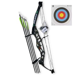 Combo Arco Prana Millenium Hunter + Quiver Porta Flechas + 4 Flechas + Blanco para tiro de regalo